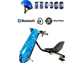 Resim Citymate Drift Car Bluetooth Hoparlörlü Graffiti Desenli Drift Scooter Kask-Dizlik Seti Hediyeli 