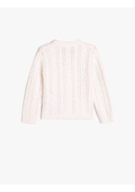 Resim Koton Basic Triko Hırka V Yaka Uzun Kollu Düğme Kapamalı Bej 5wmg90038at Ekru 