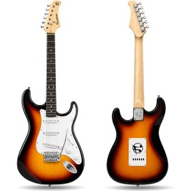 Resim Fourtune Atlas Eg-1000sb Gül Klavye Strat Kasa Sss Sunburst Elektro Gitar Seti 