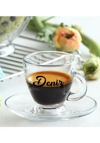 Resim Bk Gift Kişiye Özel İsimli Dtf Cam Espresso Fincanı, Sevgiliye Hediye, Arkadaşa Hediye, Doğum Günü Hediyesi Kobitmeyencom30995 Bk Gift 