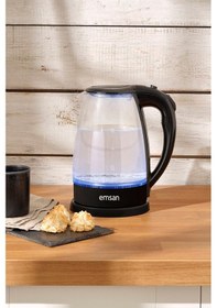 Resim Emsan Speedy 1.8 LT Cam Gövdeli Işıklı Su Isıtıcı Kettle 