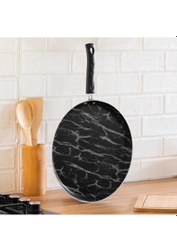 Resim Porsima 579.0127 Granit Yanmaz Yapışmaz Tava Krep Tavası 32 Cm Siyah 