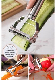 Resim Çok Amaçlı Jülyen Soyucu Meyve Sebze Soyacak Salatalık Kabak Havu 