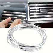 Resim 1 Rulo Araba Hava Kanalı Trim - 6m / 236.22" U-Şekilli Gümüş DIY Araba AC Kanalları, Kapı Kenar Çizik Koruma Şeridi, Çoğu Araç İçin Evrensel Uyumluluk 