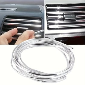 Resim 1 Rulo Araba Hava Kanalı Trim - 6m / 236.22" U-Şekilli Gümüş DIY Araba AC Kanalları, Kapı Kenar Çizik Koruma Şeridi, Çoğu Araç İçin Evrensel Uyumluluk 