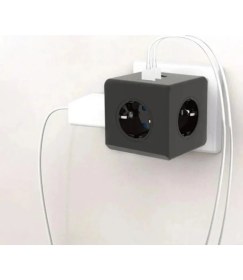Resim Termal Akım Korumalı Isıya Dayanıklı 3'lü Duvar Tipi Priz 2 x USB 1 x Type C Çıkışlı 