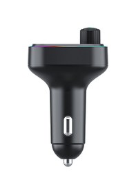 Resim Wiwu Wi-qc031 Rgb Bluetooth Transmitter Mp3 Type-c Ve Usb-a Araç Şarjı Siyah 