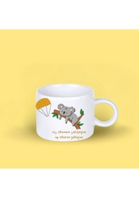 Resim İç İstemem Çalışmayı Koala Tasarımlı Motto Kahve Fincanı Saydam 