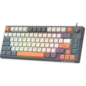 Resim Maiyame Abs Plastik Renkli Arkadan Aydınlatmalı 81 Tuşlu Kablolu Usb Oyun Klavyesi - Mavi, Alacakaranlık, Menekşe 