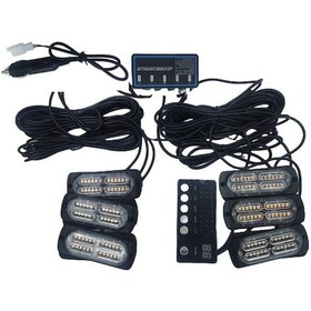 Resim 17 Fonksiyonlu Çakar Lamba 12-30v 24 Led 6 Adet Sarı Sarı Set / Lapa549-1 