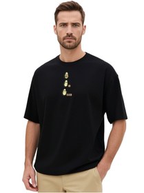 Resim Avokado Oversize Unisex T-shirt Siyah 