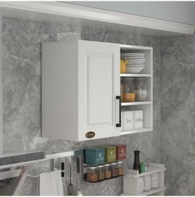 Resim Kenzlife Hazır Mutfak Dolabı Tere90 Byz Mod1 90 080 32 Mebran Kapak Suntalam Gövde Beyaz 