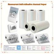 Resim Mini Taşınabilir Yazıcılar için Parlak Termal Baskı Kağıdı, Çoğu Cep Yazıcısına Uygun Şeffaf Termal Etiketler, 57mm x 2.5mm, 1/5/8 Rulo Şeffaf Kendinden Yapışkanlı Termal Kağıt 