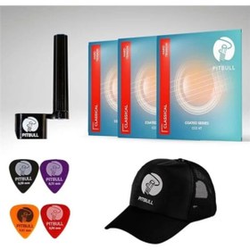 Resim AyrStore Pitbull Coated Seri Hard Tansiyon Klasik Gitar Teli 3'lü SET + Şapka,Tel Sihirbazı,Pena HEDİYEL 