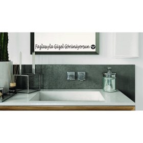 Resim levvas Ayna Dekorasyon Sticker- Fazlasıyla Güzel Görünüyorsun 40cmx4cm 