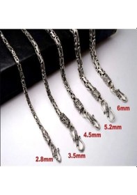 Resim 4.5 Mm Kancalı Kral Zincir Gümüş Erkek Bileklik Künye İtalyan Model 