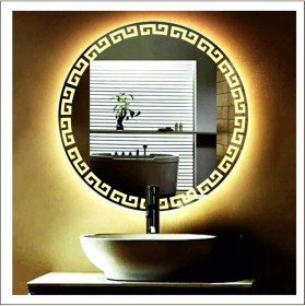 Resim Dnr-MirrorDnr-Mirror 80 cm Günışığı Ledli Tasarım Kumlamalı Banyo Aynası Makyaj Aynası Işıklı Ayna 