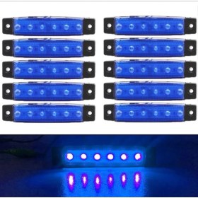 Resim Parmak LED 12 ve 24 Volt Çalışma Özelliği Su Geçirmez (10 Adet)Mavi 