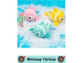 Resim Wintoup #bebekoyuncağı Çocuk El Göz Koordinasyon Motor Becerisi Gelişimi Banyo Havuz Sahil Ilgi Çekici Sevimli Balık Bebek Banyo Oyuncağı 2 Adet 