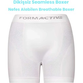 Resim Tezzgelsin Erkek Dikişsiz/seamless Nefes Alabilen Boxer 4 Adet Beyaz - Füme 