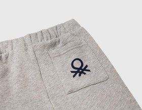 Resim Benetton Erkek Bebek Gri Melanj Arka Cebi Logo Eşofman Altı - 12-18 Ay 