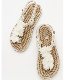 Resim Luvishoes Santra Bej Parmak Arası Kadın Sandalet Bej 