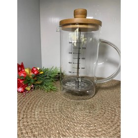 Resim UltraMint Bambu Kapaklı French Press 600ML, Şık ve Dayanıklı Kahve Demleme Aracı 