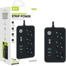 Resim Sigortalı Termal Akım Korumalı Çoklu Priz – 2m Kablo, Anahtarlı, 1x PD Type-C Hızlı Şarj + 2x USB Çıkış, Ev & Ofis Güvenli Priz 