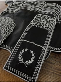 Resim Başak Siyah Gümüş Amerikan Servis 19 Parça Runner Seti Deri Yem Siyah 