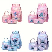 Resim Disney Lisanslı 3 Adet Stitch Sırt Çantası Seti - Canlı Karikatür Tasarımı, Dayanıklı Naylon Malzeme, Tablet Bölmesi, Hafif Rahat Büyük Kapasiteli Çanta, Günlük Seyahat ve Seyahat İçin Mükemmel, İdeal Tatil Hediyesi, Disney Sırt Çantası Seti|Oyunca Tasarım|Dayanıklı Naylon Çanta, Disney Sırt Çantası 