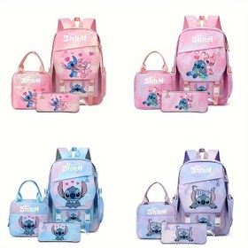 Resim Disney Lisanslı 3 Adet Stitch Sırt Çantası Seti - Canlı Karikatür Tasarımı, Dayanıklı Naylon Malzeme, Tablet Bölmesi, Hafif Rahat Büyük Kapasiteli Çanta, Günlük Seyahat ve Seyahat İçin Mükemmel, İdeal Tatil Hediyesi, Disney Sırt Çantası Seti|Oyunca Tasarım|Dayanıklı Naylon Çanta, Disney Sırt Çantası 