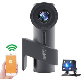 Resim Araba Wifi Çift Kamera Gizli 360 Derece Dönüşlü Araba Sürüş Kaydedici 