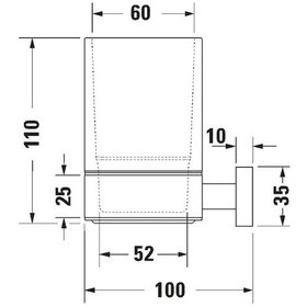 Resim Duravit -karree Cam Diş Fırçalık Krom + Cam - 0099511000- Krom 