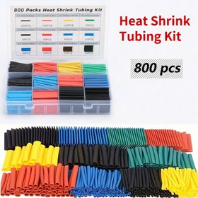 Resim 800 Parça/Set Isı ile Küçülen İzolasyon Tüpü 2:1 Kablo Kılıf Seti 
