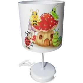 Resim Feyza Design Beyaz Metal Ayaklı Çocuk ve Bebek Odası Abajuru, Şık ve Modern Tasarım 