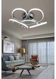 Resim Dron Plafonyer Tavana Yapışık Led Avize - - Kumandalı / Krom Krom 