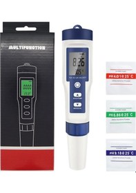 Resim Pazly 5 Fonksiyonlu Su Kalitesi Test Cihazı: Ph, Ec, Tds, Tuzluluk, Sıcaklık - Akvaryum Laboratuvar Kullanımı İçin 