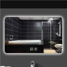 Resim 60 x 70 cm Dokunmatik Tuşlu Buğu Çözücü Ledli Banyo Aynası Dekoratif Ayna 