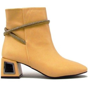 Resim Kanuga Rjb7517 Bej Kadın Taşlı Fermuarlı Bot Bej 