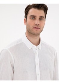 Resim Pierre Cardin Erkek Beyaz Gömlek Desenli 50303388-vr013 Beyaz 