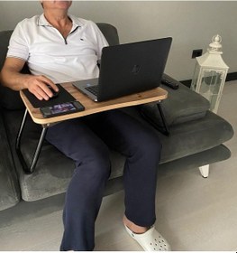 Resim Depolife Servis Çalışma Bilgisayar Notebook Laptop Masası Katlanı Atlantik Çam 