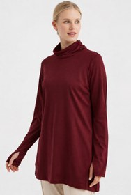 Resim GYM-FIT Balıkçı Yaka Quick Dry Eşofman Üstü - Bordo - XL 