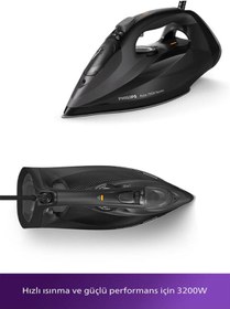 Resim Philips 7500 Serisi Siyah Azur Dst7511/80 Buharlı Ütü 3200w Üstün Performans 