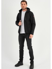 Resim Alexander Gardi Alexandergardı Fermuarlı İçi Polarlı Su İtici Softshell Kumaş Kapüşonlu Mont E24-mnt-01 Siyah 
