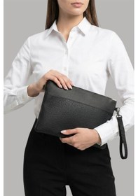 Resim Lederax Suni Deri Clutch Çanta Portföy Çanta Ld629 Siyah 