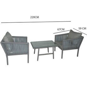 Resim Berlin Bistro Oturma Takımı - Açık Gri 