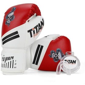 Resim Titan Sport Kırmızı Beyaz Yılan Kurukafa Desenli Boks Eldiveni 2'li Set Çok Renkli 