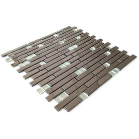 Resim MozaiKristaL Mutfak Tezgah Arası Gümüş Inox & Ayna Mix. Kristal Cam Mozaik. ( 1 Koli = 1 M2 Fiyatıdır ) 