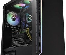 Resim Thermaltake H200 Tempered Glass RGB Şerit ledli Pencereli Siyah MidTower Oyuncu Kasası CA-1M3-00M1WN-00 