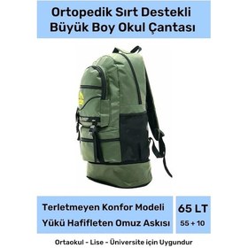 Resim Özel Büyük Boy Ortopedik Terletmeyen Konfor Modeli Çok Gözlü Bölmeli Lise Ortaokul Okul Sırt Çantası Çok Renkli 